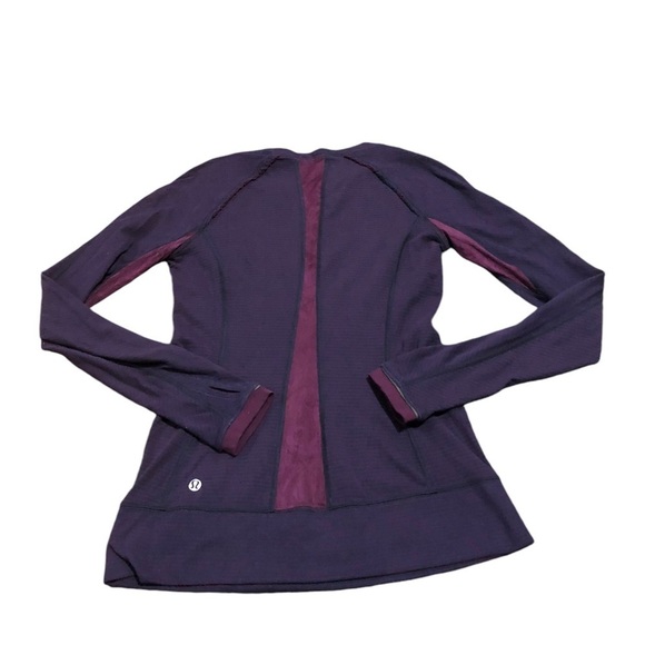Lululemon Womens Athleisure Active Full Tilt Long Sleeve Top Hyper Stripe Plum - Picture 6 of 6